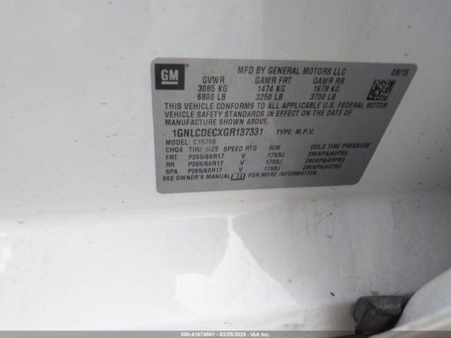 1GNLCDECXGR137331 Chevrolet Tahoe Commercial Fleet