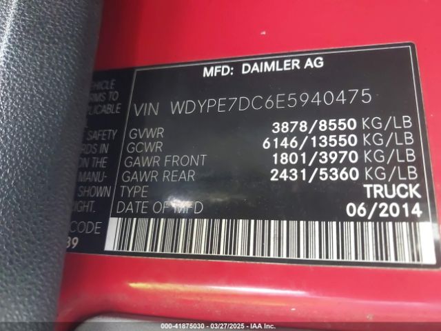 WDYPE7DC6E5940475 Freightliner Sprinter 2500 Normal Roof