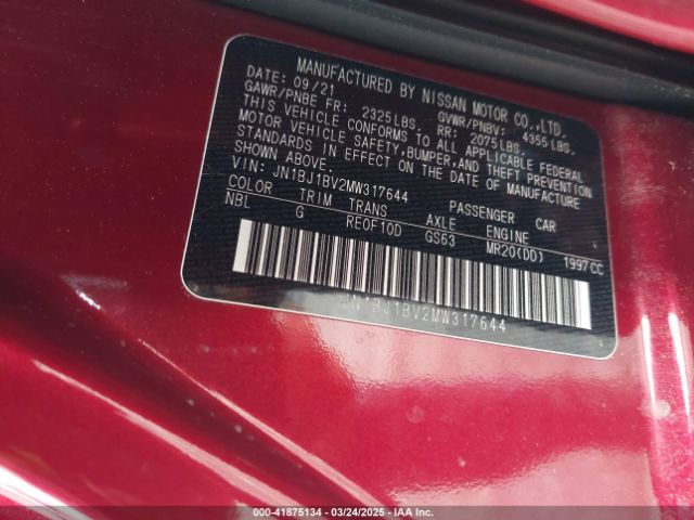 JN1BJ1BV2MW317644 Nissan Rogue Sport Sv Fwd Xtronic Cvt
