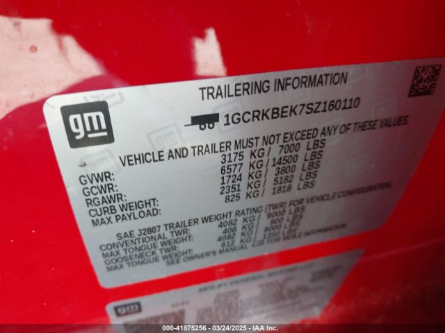 1GCRKBEK7SZ160110 Chevrolet Silverado 1500 4wd Double Cab Standard Bed Custom