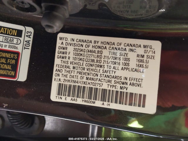 2HKRM4H3XEH702757 Honda CR-V LX