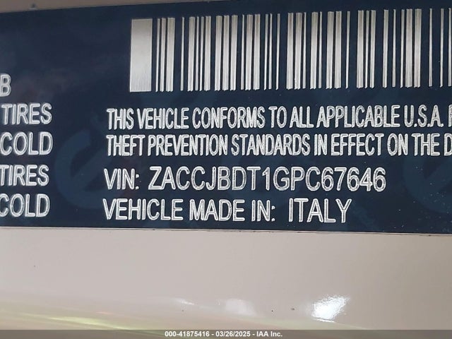 Jeep Renegade Limited 2016 ZACCJBDT1GPC67646 Image 9