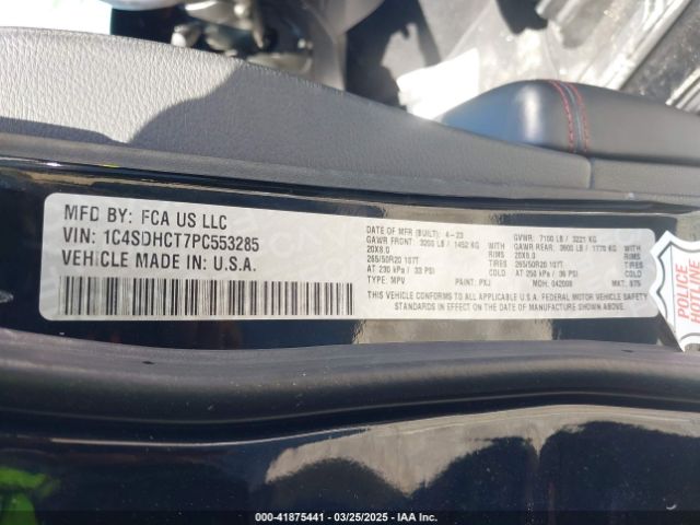 1C4SDHCT7PC553285 Dodge Durango R/t Plus Rwd