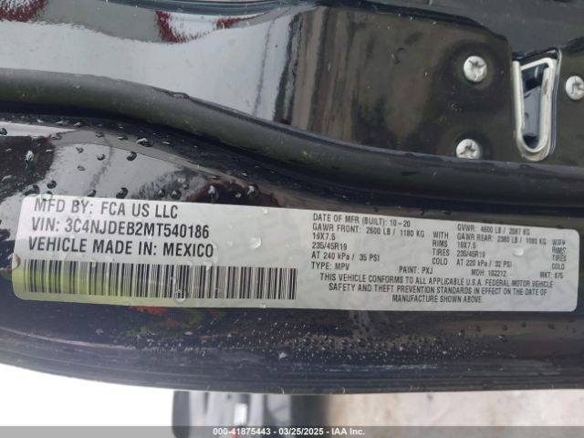 3C4NJDEB2MT540186 Jeep Compass 80th Anniversary 4x4