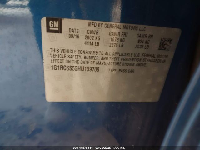 1G1RC6S55HU139788 Chevrolet VOLT LT