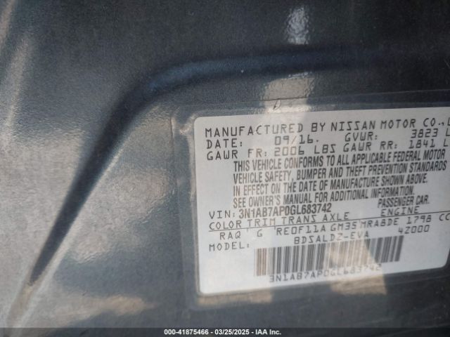 3N1AB7AP0GL683742 Nissan SENTRA SV