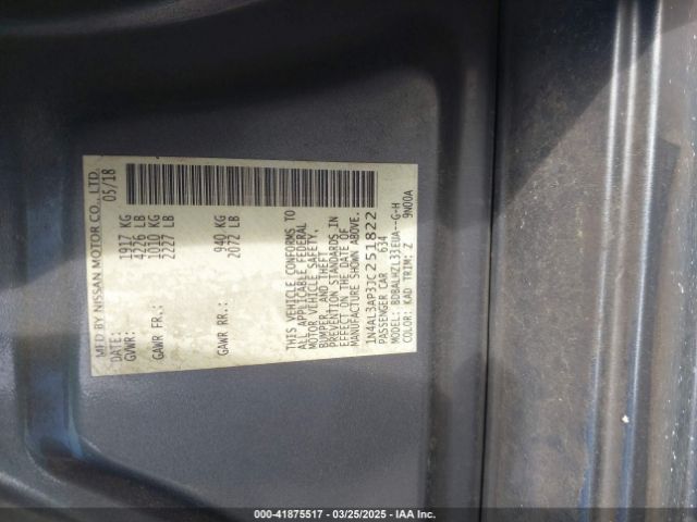 1N4AL3AP3JC251822 Nissan Altima 2.5 Sr