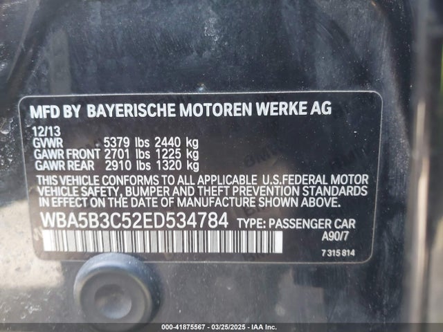 WBA5B3C52ED534784 BMW 535i Xdrive