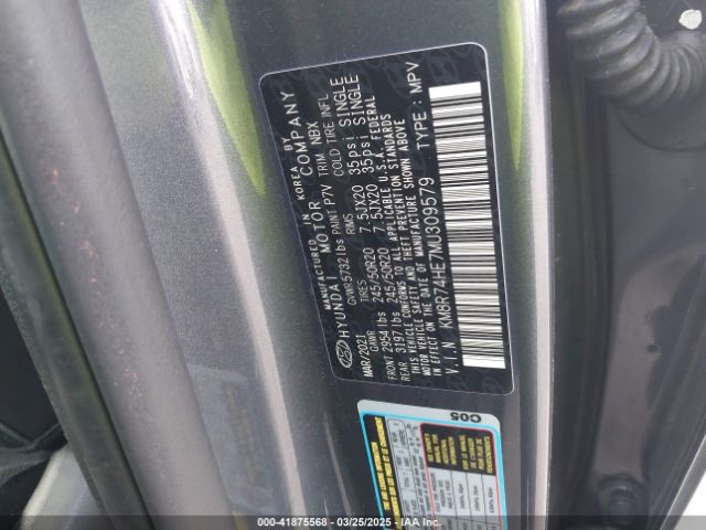 KM8R74HE7MU309579 Hyundai Palisade Calligraphy