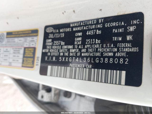 5XXGT4L36LG388082 KIA Optima Lx