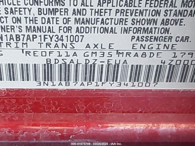 3N1AB7AP1FY341007 Nissan SENTRA SV