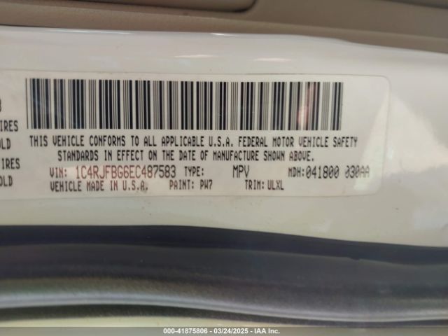 1C4RJFBG6EC487583 Jeep Grand Cherokee Limited