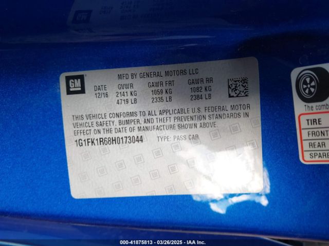 1G1FK1R68H0173044 Chevrolet CAMARO ZL1