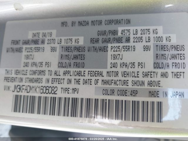 JM3KFADM1K1606082 Mazda Cx-5 Grand Touring