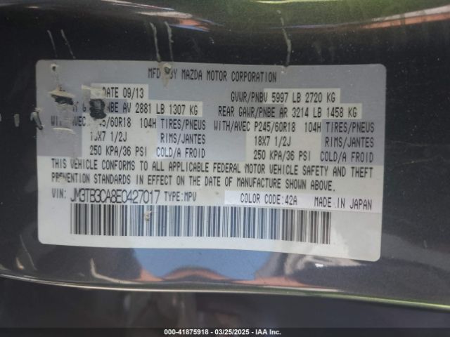 JM3TB3CA8E0427017 Mazda Cx-9 Touring