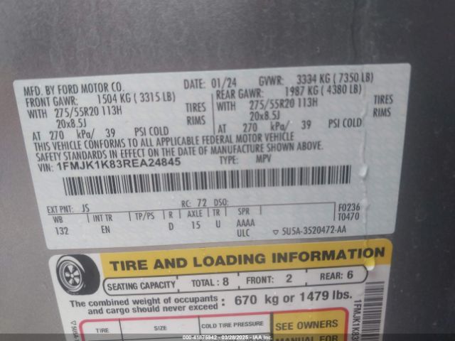 1FMJK1K83REA24845 Ford Expedition Limited Max