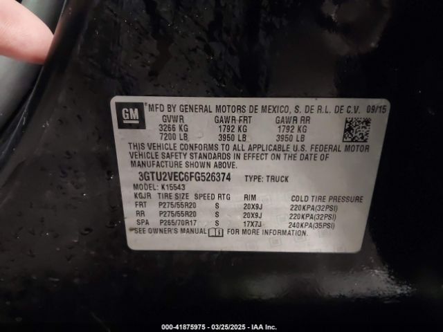 3GTU2VEC6FG526374 GMC Sierra 1500 Slt