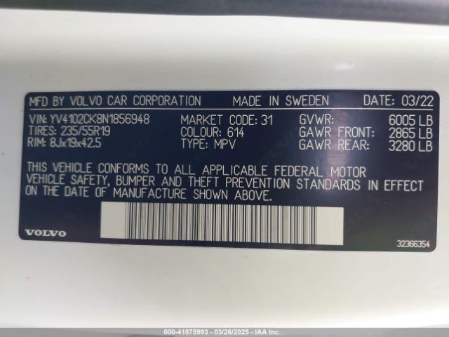 YV4102CK8N1856948 Volvo Xc90 T5 Momentum 7 Passenger