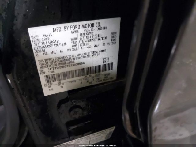 1FT7W2B67EEA00064 Ford F-250 Lariat
