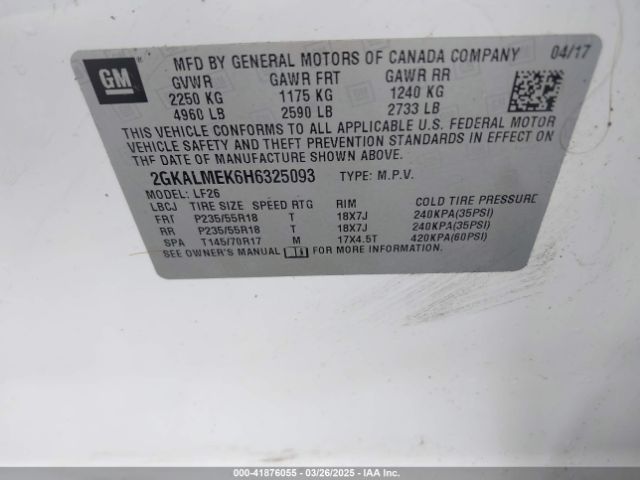 2GKALMEK6H6325093 GMC Terrain Sle-1