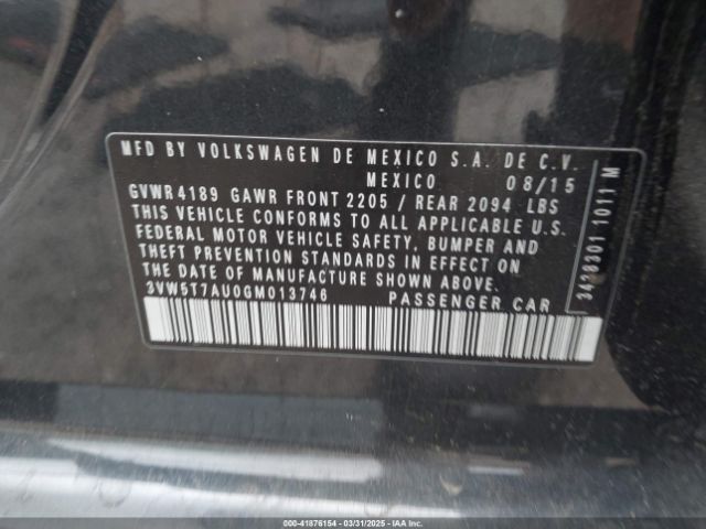 3VW5T7AU0GM013746 Volkswagen Golf Gti S 4-door