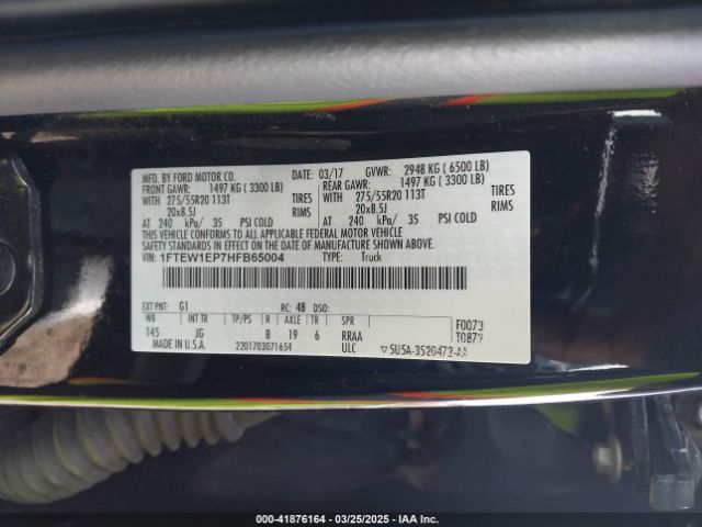 1FTEW1EP7HFB65004 Ford F-150 Xl