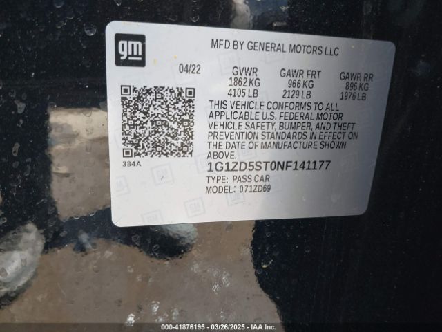 2022 CHEVROLET MALIBU 1G1ZD5ST0NF141177 Photo 8