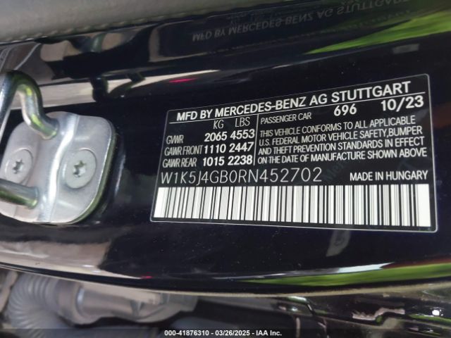 W1K5J4GB0RN452702 Mercedes-Benz Cla 250 Coupe