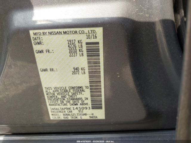 1N4AL3AP9HC145093 Nissan Altima 2.5 S