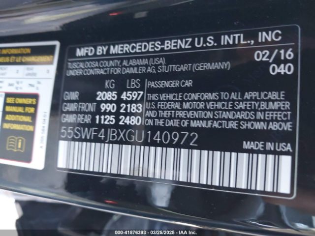 55SWF4JBXGU140972 Mercedes-Benz C 300 Luxury/sport
