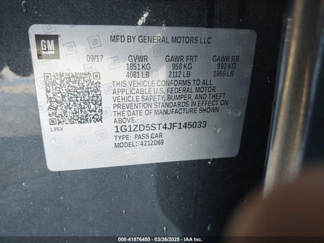 1G1ZD5ST4JF145033 Chevrolet MALIBU LT