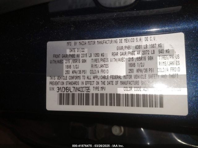 3MVDMBAL7NM400795 Mazda Cx-30 2.5 S