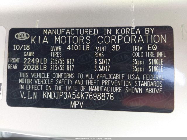 KNDJP3A54K7698876 KIA SOUL +