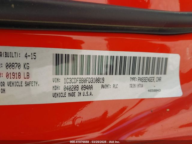 1C3CDFBB0FD310819 Dodge DART SXT