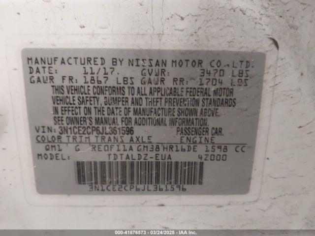 2018 NISSAN VERSA NOTE 3N1CE2CP6JL361596 Photo 8