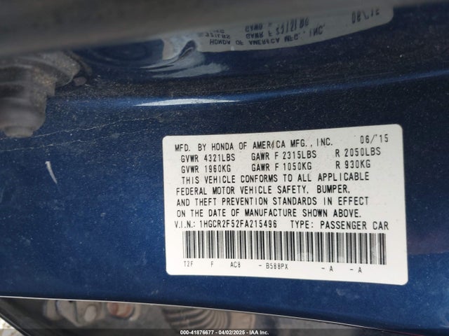 1HGCR2F52FA215496 Honda Accord Sport