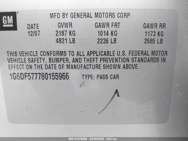 2008 CADILLAC CTS 1G6DF577780155966 Photo 8