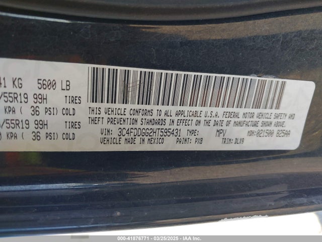 3C4PDDGG2HT595431 Dodge Journey Crossroad Plus Awd