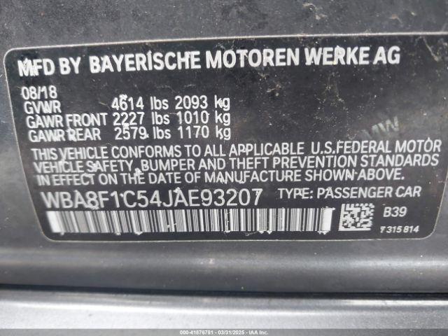 WBA8F1C54JAE93207 BMW 328d Xdrive