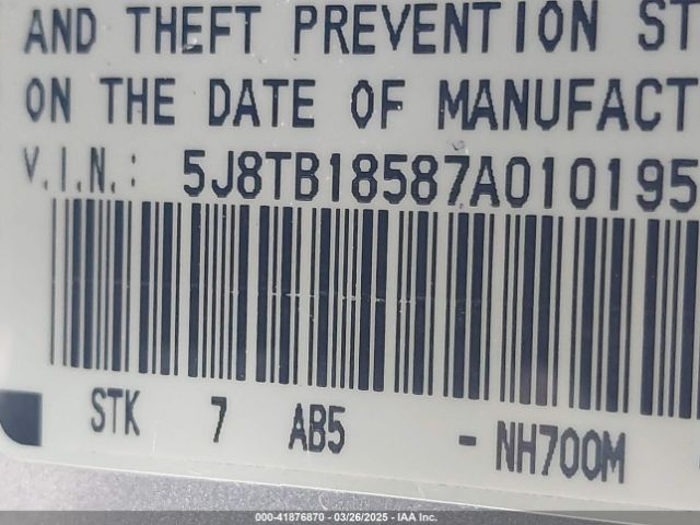 2007 ACURA RDX 5J8TB18587A010195 Photo 8