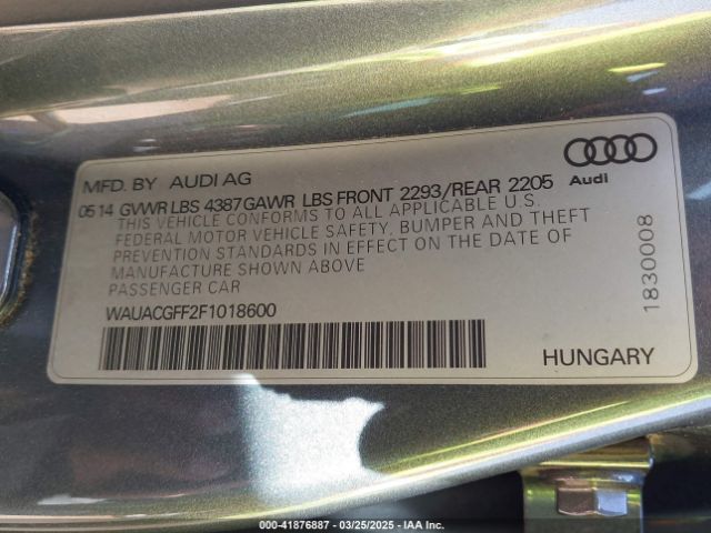 WAUACGFF2F1018600 Audi A3 1.8t Premium