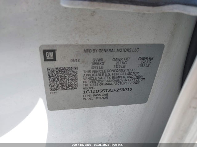 Chevrolet MALIBU LT 2018 1G1ZD5ST8JF250013 Image 9