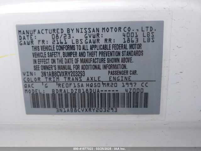 3N1AB8CVXRY203293 Nissan Sentra Sv Xtronic Cvt