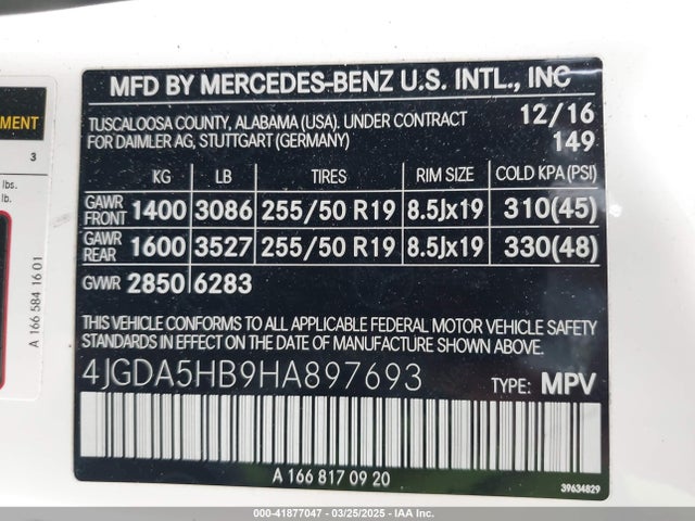 4JGDA5HB9HA897693 Mercedes-Benz Gle 350 4matic