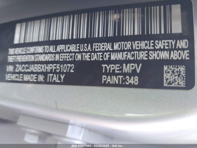 ZACCJABBXHPF51072 Jeep Renegade Latitude Fwd