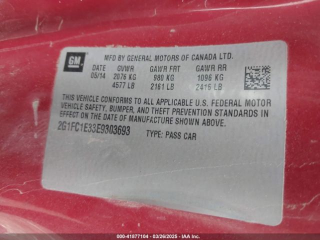 2G1FC1E33E9303693 Chevrolet Camaro 2lt