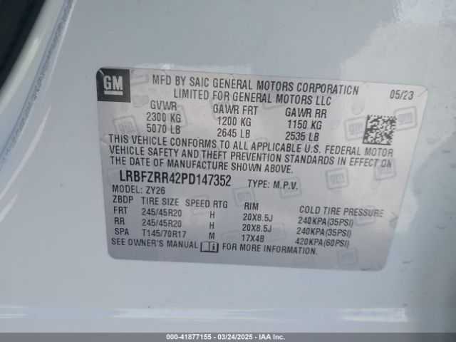 LRBFZRR42PD147352 Buick Envision Avenir Fwd