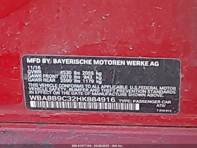 WBA8B9C32HK884916 BMW 330I
