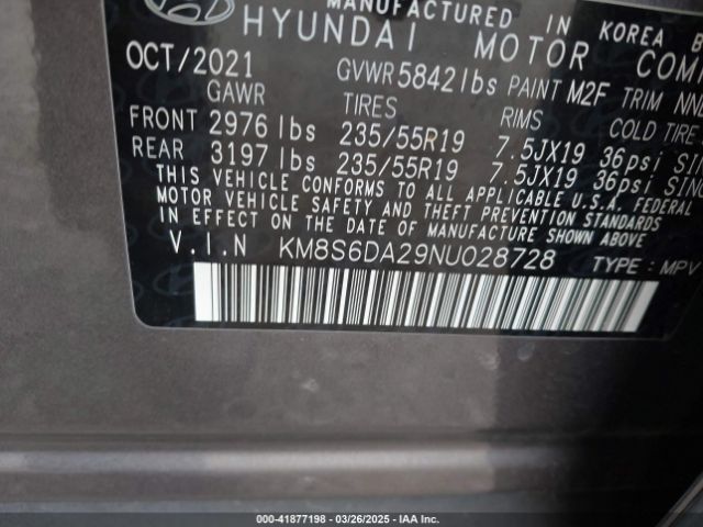 KM8S6DA29NU028728 Hyundai Santa Fe Plug-in Hybrid Sel Convenience