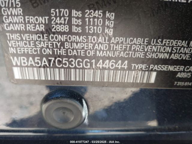 WBA5A7C53GG144644 BMW 528i Xdrive